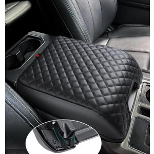 Center Console Cover for Ford F150 2015-2020, Armrest Cover for F250 F350 F450 2017-2022, Expedition 2018-2024, PU Leather Car Truck Interior Accessories Middle Console Cover, Bucket Seat