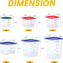 BIEAMA 4 Pack Food Storage Containers with Lids, 4 Quart Square Commercial Food Containers, NSF, Polycarbonate, Clear