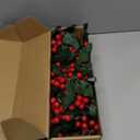 Red Berry Christmas Garland with Lights, 5.9FT Artificial Garland Christmas Decorations Battery Operated Christmas Garland for Mantle Winter Holiday Garland New Year Fireplace Stairs Home Table Decor