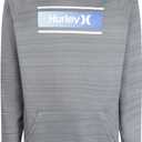 Hurley boys Long Sleeve Hooded T-shirt (Large, Cool Grey Heather)