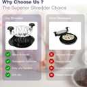 2 x Chicken Shredder Tool Twist - Meat Claws for Shredding Chicken Breast, Pulled Pork, Beef, Salad - Large Heat-Resistant Anti-Skid Bowl, Clear Lid - Essential Kitchen Gadget for Shredded Food