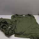 Ekouaer Lounge Sets for Women Ribbed Knit Pajama Sets 2 Piece Long Sleeve Pjs Soft Loungewear Outfits with Pockets (XX-Large, Army Green)