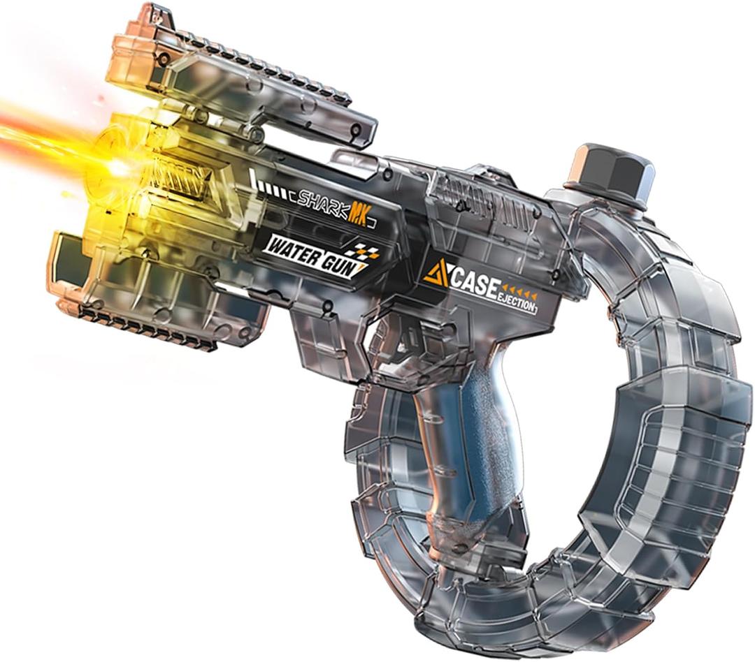 Mechanical Transforming Electric Water Gun - Automatic Water Blaster with Strobe Lights, Long Range & Mechanical Deformation LED Electric Water Blaster, Summer Outdoor Pool Party Toys for Adults Kids