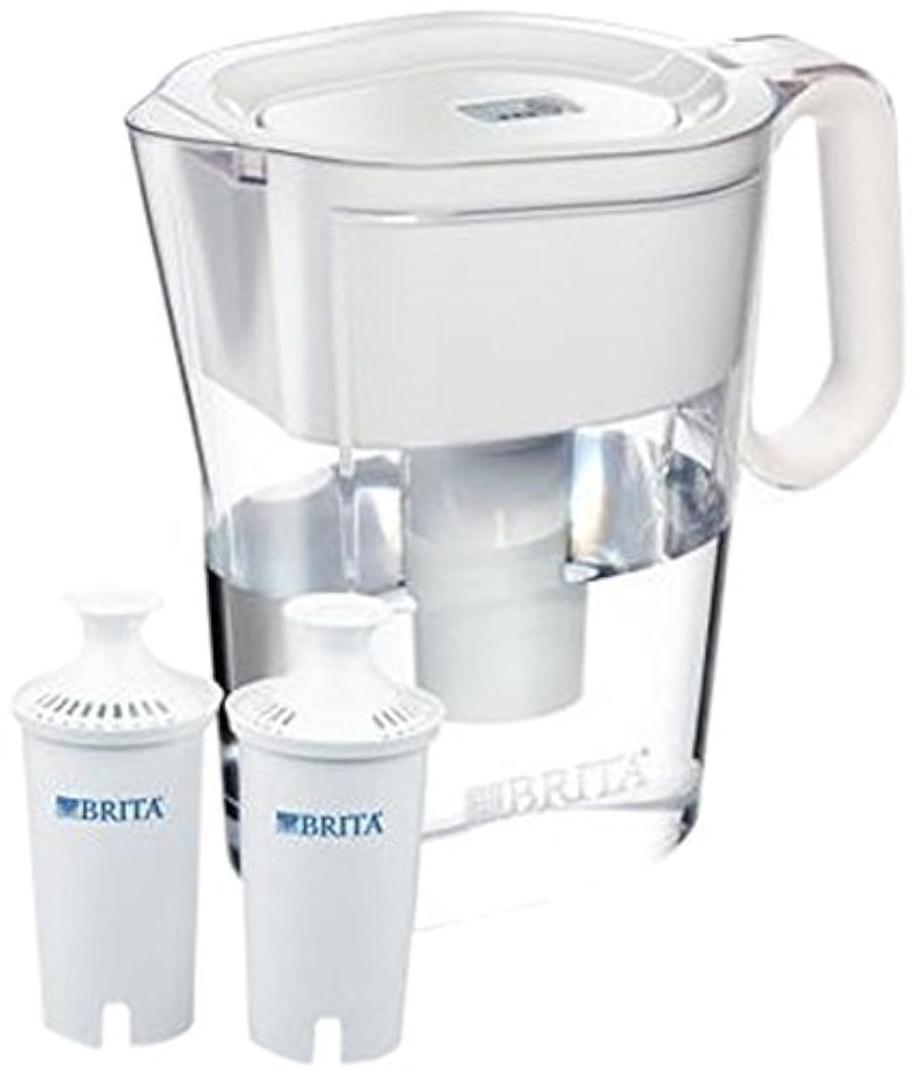 Brita Wave 10 Cup Water Pitcher Plus 2 Advance Filters, Assorted Colors (Clear) (Copper)