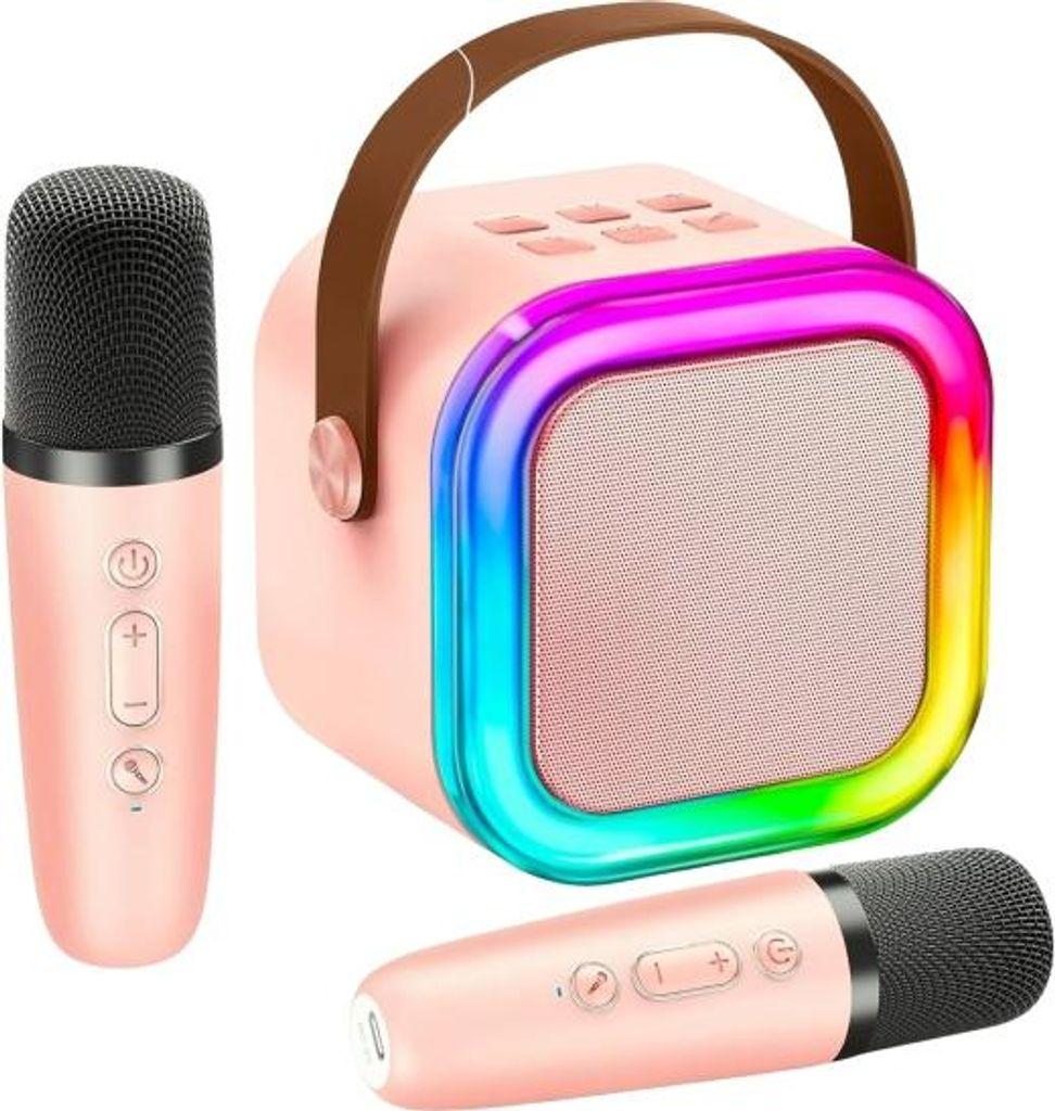 Mini Karaoke Set For Children, Karaoke Machine With 2 Microphones, Children's Karaoke Set Bluetooth 5.3
