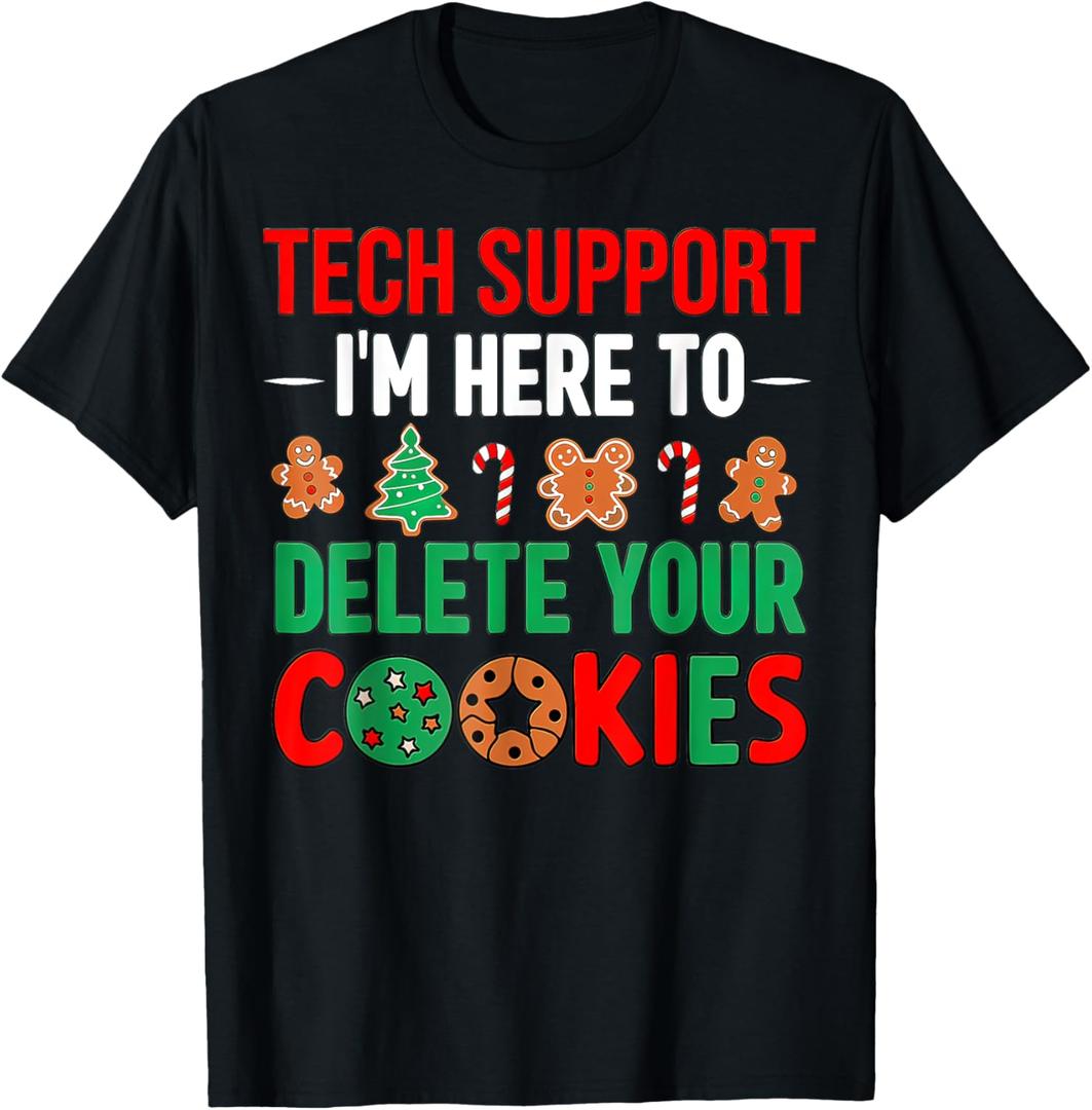 Tech Support Christmas Cookies Women Men Funny Christmas T-Shirt 5
