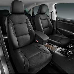 Skechers Memory Foam Leather Car Seat Covers, Air Cool Mesh Thick Seat Covers, Two Front car seat Protector, Airbag Compatible, Automotive Comfort Protection for Most Cars, Vans, Trucks, SUV (Black)
