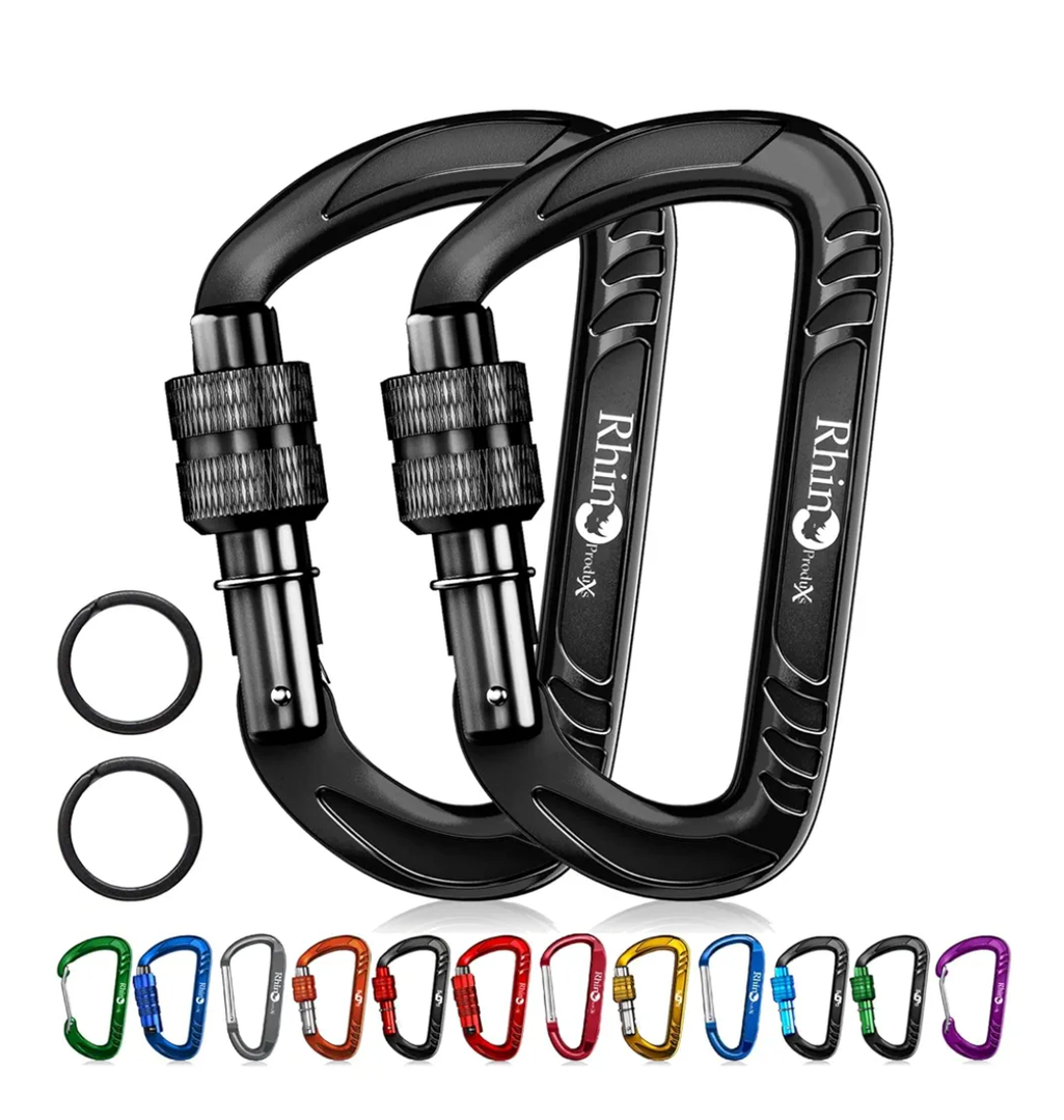 12kN (2697 lbs) Heavy Duty, Locking, Auto Locking, Wiregate Carabiner Clips, for Securing Pets, Outdoor, Camping, Hiking, Hammock, Dog Leash Harness, Keychains