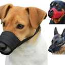 CollarDirect 2-PCs Set Dog Muzzles - Adjustable Soft Breathable Nylon Dog Mouth Guard Cover for Small, Medium and Large Dogs, Anti Chewing, Barking & Biting - Black & Red (1Black & 1Red, S)