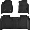 AUXKO All Weather Floor Mats Fit for 2019-2025 Chevrolet Silverado 1500 & GMC Sierra 1500 & 2020-2025 Chevy Silverado/GMC Sierra 2500HD/3500HD Crewcab with Front Bucket Seat Rear Underseat Storage