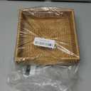 Rattan Napkin Holder Square, Wicker Napkin Basket for Kitchen, Flat Napkin Holders for Paper Napkins, Woven Luncheon Napkin Holder for Table (7.5 x 7.5 x 2.5 inch)