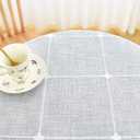 NEWISHER Farmhouse Embroidered Plaid Tablecloth Lattice Fabric Table Cloth Small Square Rustic Checkered Table Cover Dining Kitchen Home Decor Party (Grey, 36 x 36 inch)