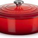 Le Creuset Enameled Cast Iron Signature Round Wide Dutch Oven, 6.75 qt., Cerise
