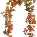 Lvydec 2 Pack Fall Maple Garland Clearance - 6.5ft/Piece Artificial Fall Foliage Garland Autumn Decor for Home Wedding Party