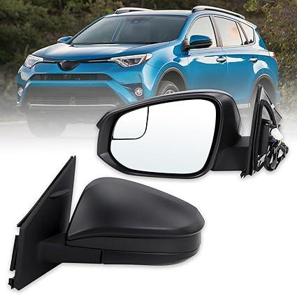 Lqito Left Driver side Door Mirror Compatible With 2016 2017 2018 Toyota RAV4 With Power Glass Manual Folding Black Replace#879400R210 TO1320345(3 Pins)