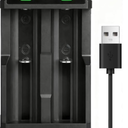 3.7 USB Battery Charge, 2 Bay LCD Display Smart Universal USB Battery Chargers for Flashlights, Headlamps, Doorbells, RC Cars, Outdoor Garden Lights, etc