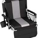 HIGH POINT SPORTS Foldable Stadium Seat Portable Folding Stadium Chairs Padded Bleacher Seat Cushion Bleacher Chair with Armrest and Cup Holder, 15.1 inches x 17.3 inches x 17.3 inches