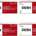 069H Toner Cartridges Set MF753Cdw MF751Cdw Toner Cartridges Compatible for Canon 069 069H Toner 069H for Canon imageCLASS MF753Cdw MF751Cdw LBP674Cdw LBP673Cdw LBP674Cx 069H Printer Toner with Chip (black cyan Magenta yellow)