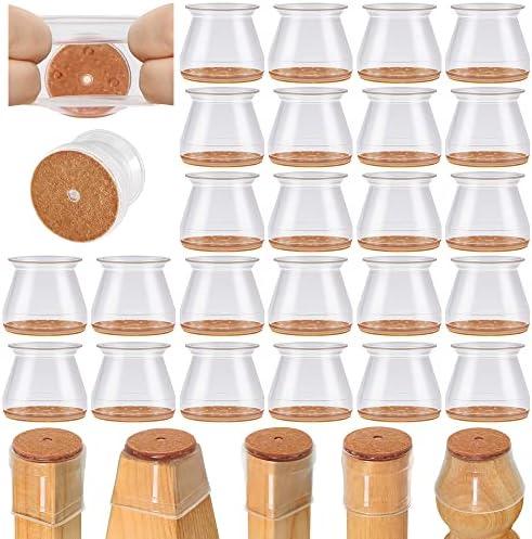 VIUME 8 Pcs Chair Leg Floor Protectors for Hardwood Floors Silicone Covers to Protect Wood Tile Floors Felt Pads Furniture Leg Caps Anti-Scratch Reduce Noise (Fit:1.3"-2")