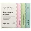 Dew Well - Refresh Deodorant Wipes - A Fresh Start When You’re On the Go - Aluminum, Paraben, and Sulfate Free - Variety Pack (Mint, Rose, and Cucumber) - 50 Individually Wrapped Wipes