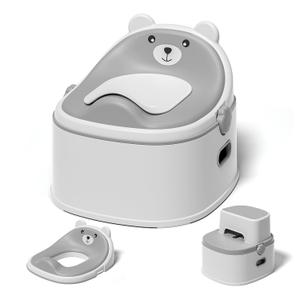 3-in-1 Toddler Potty Training Toilet for Boys & Girls - Convertible Potty Chair with Step Stool for Toddlers 1-3, Anti-Slip Design Toddler Toilet Seat - Removable & Easy to Clean