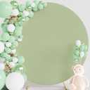 Wokceer 7.2FT Round Backdrop Cover Round Arch Covers Sage Green Spandex Circle Balloon Arch Backdrop Cover for Wedding Birthday Party Baby Bridal Shower Decor