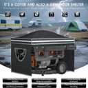 Generator Tent With Bracket,Generator Covers While Running,28x20x20 inches,Roof Design Without Water Accumulation,1680D Marine Canvas Production+Heavy-Duty Stainless Steel Bracket, Black