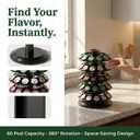 SAVORI 60 Capacity Rotating Nespresso Vertuo Pod Holder, 5-Tier Black Coffee Capsule Carousel, Spinning Organizer Stand for Nespresso Vertuo Pods, Kitchen Counter Storage Rack