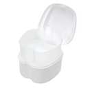 Annhua Dental Orthodontic Retainer Case Cleaning, Denture Cup Holder Case Travel, Denture Retainer Bath Box Storage Soaking Box (White)