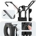 JOYTUTUS Spare Tire Bike Rack for 2 Bikes, Fits 25.5"-37" Diameter 10"-13.5" Width Tires, Anti-Wobble Foldable Bike Carrier with Lock for Wrangler Bronco SUV (No Tire Removal Required)