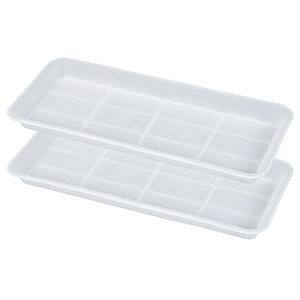 VUWEZ 2 Pack of Plastic Plant Tray Saucer Rectangular 16 inch, Plant Trays Saucers for Indoors Outdoor, Plant Water Drip Tray for Flower Pot Planter, Windowsill Plant Tray (7.0 X 16.1'', Clear)