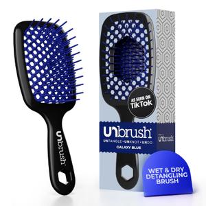 FHI Heat UNbrush Detangling Brush for Pain-Free Brushing on All Wet or Dry Hair Types Durable DuoFlex Anti-Static Bristles, Lightweight Handle, Vented Hair Brush