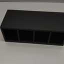 Bivvclaz Pencil Pen Holder for Desk, Wooden Office Desk Organizers and Accessories with 4 Slots for Countertop, Makeup Brush Holder Organizer for Bathroom Vanity, Silverware Caddy for Party, Black