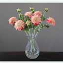 3 Pieces Pink Artificial Dahlias,21"Silk Flowers with Stems,Winter Flowers Artificial for Decoration,Long Stem Artificial Flowers for Tall Vase,Wedding Party Decor Spring Decorations for Home (Pink)