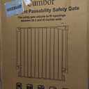 Cumbor 34" Extra Tall No Bottom Bar Baby Gate for Stairs, Wall Mounted Dog Gate Indoor for Larger Pets, Expandable 29.2-43" Safety Gate for Doorways, Wide Walk Thru Door for Easy Access (White)