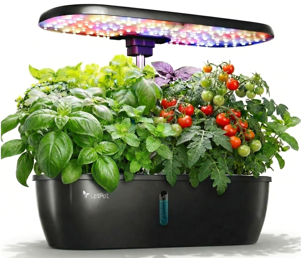 LETPOT Hydroponics Growing System, 12 Pods Indoor Herb Garden Kit with 24W LED Grow Light, 5.5L Water Tank & 16" Adjustable Height, Smart Indoor Gardening System for Kitchen, Home & Gift