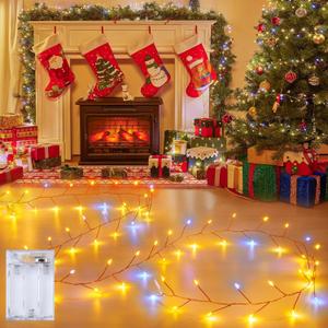 Indoor String Lights 4 Pack 10 Ft 120 LEDs Fairy Lights Battery Operated with Timer for Christmas Decorations DIY Crafts Wedding Table Centerpieces Party Bedroom (warm white+cool white)