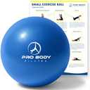 ProBody Pilates Small Exercise Ball - 9 Inch Workout Ball for Stability, Barre, Yoga, Core & Physical Therapy, Home Gym & Office Use (Blue)