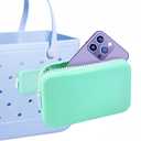 3 x Silicone Phone Holder Bag Compatible with Bogg Bag Accessories Inserts Charms and Attachment for Bogg Beach Tote Bags, Generic Size Fits for iPhone and Android Phones (Green)