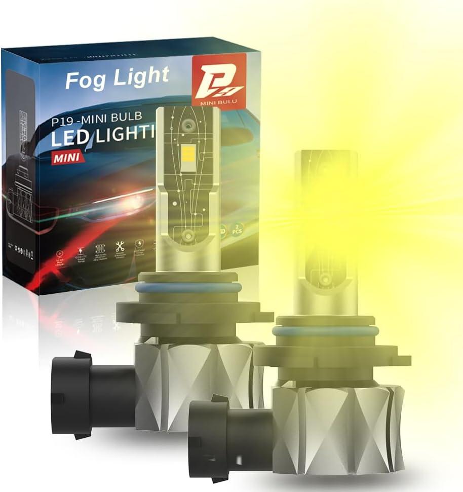 H10 9145 Led Fog Light Bulbs, H10/9145/9140 Fog Lights, 3000K Amber Yellow, 1:1 Plug and Play Direct Fit, 300% Brighter, IP68 Waterproof, Pack of 2