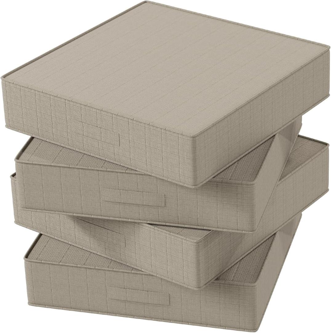 Outdoor Olefin Chair Cushions 22"x22"x5" Set of 4 Waterproof Patio Seat Cushions for Patio Furniture with 4-Level Color Fastness Sofa Pads with Handle DIY Straps for Yard Garden, Beige