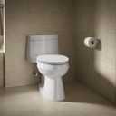 KOHLER 57777-GCF-0 Cymbal ReadyLatch Quiet-Close Soft Close Toilet Seat Elongated, Flexible CoreFlex Material, Wider Toilet Seat Surface, Home Essentials, White with Ice Grey Core Center