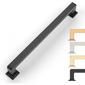 9BUILD 10 Pack 6.25 Inch Matte Black Cabinet Pulls - Kitchen Cabinet Hardware