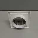 Dryer Vent Cover Outside - ABS Plastic HVAC Air Vents for Exterior Wall - White Ventilation Exhaust Grille with Weather Protective Cap and Non-Return Valve