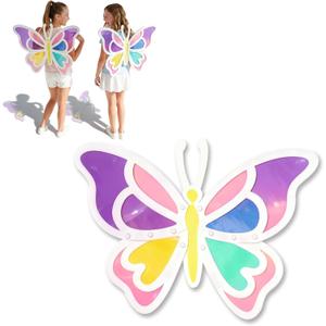 2 Pack Butterfly Suncatcher Wings Craft Kit Large DIY Fairy Wings Butterfly Wings Paper Crafts for Outdoors Decor Birthday Gifts Creative Art Projects Activity