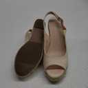 Juliet Holy Womens Ankle Strap Espadrille Wedges Round Open Toe Platform Slingback Slip on Peep Toe Sandals Comfort Summer Shoes (7, Beige)
