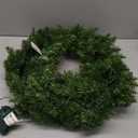 Nearly Natural 24in Artificial Pine Christmas Wreath, Faux Greenery with Clear LED Lights for Indoor Decor