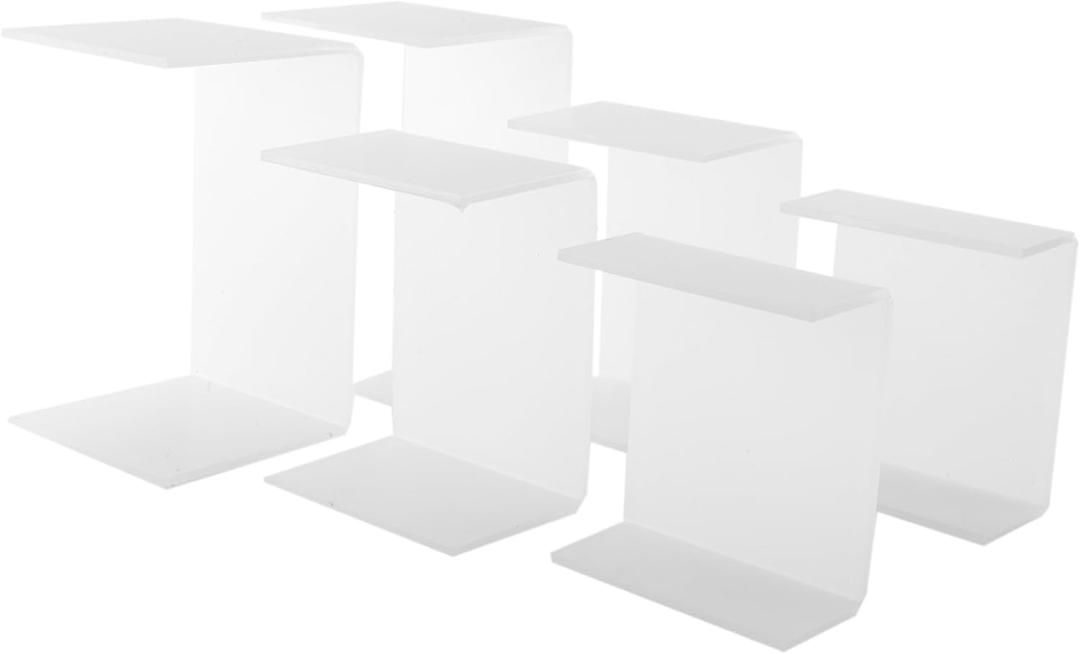Acrylic Display Risers, Clear Rectangle Stands Shelf for Display 6Pcs