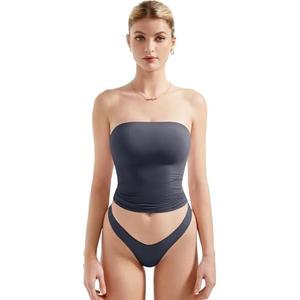SUUKSESS Women Sexy Tube Top Summer Y2K Going Out Double Lined Basic Tank Top, Size: Small