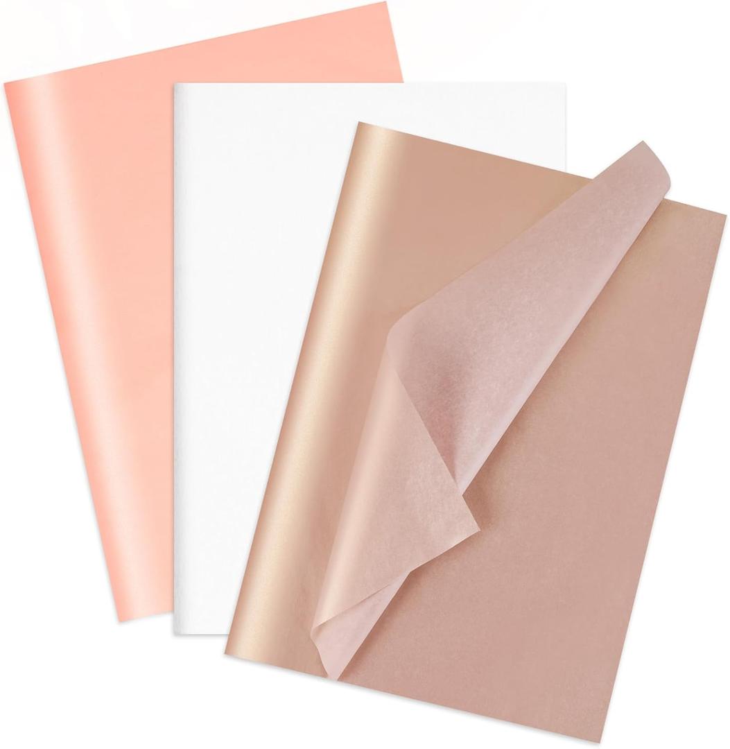 Larcenciel Tissue Paper Gift Wrap, 30 Pcs Girly Pearlescent Pink Tissue Paper for Gift Bags Bulk, Delicate Glitter Wrapping Art Packaging for Birthdays, Weddings, Anniversaries, Crafts, 19.7x13.8inch